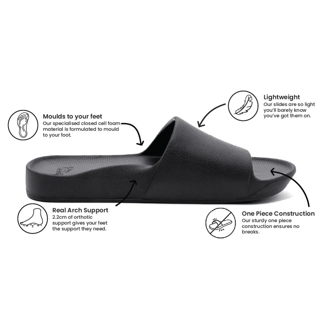 Archies Arch Support Slides - Black