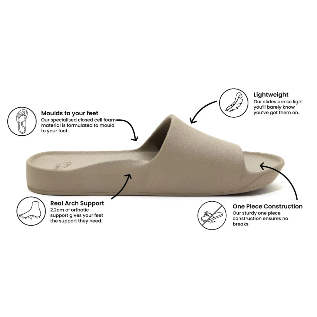 Archies Arch Support Slides - Taupe