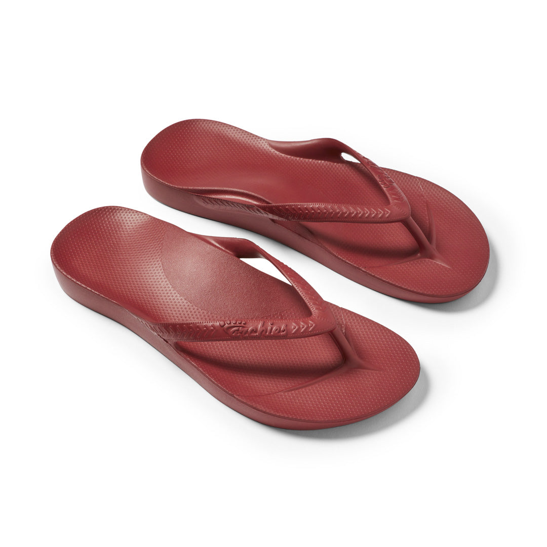 Archies Arch Support Jandals - Sangria Red