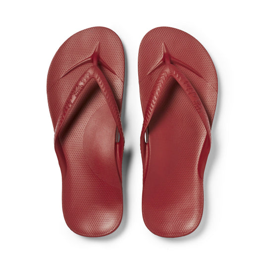 Archies Arch Support Jandals - Sangria Red