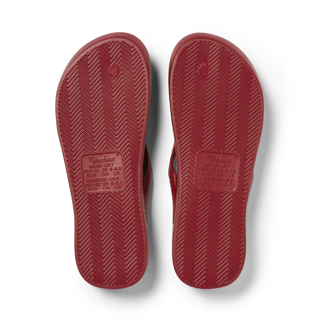 Archies Arch Support Jandals - Sangria Red