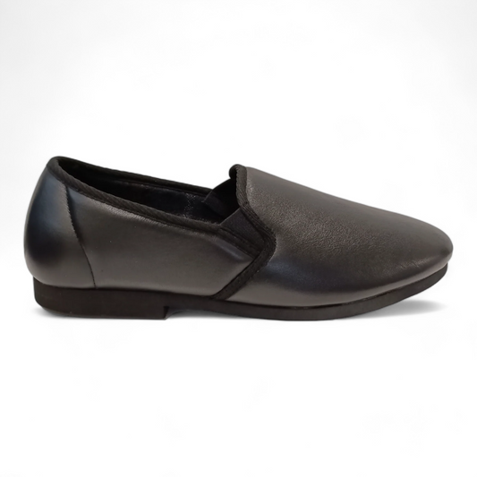 Carlos Leather Slippers - Black